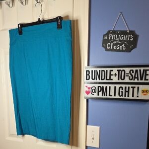 ABN Teal Blue Skirt XL Pencil
